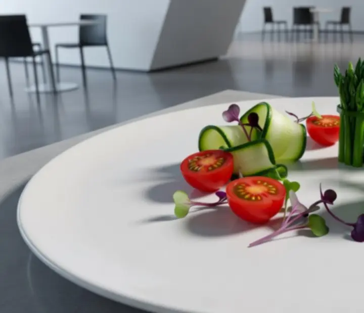 Plat de la suggestion du chef dressé avec précision